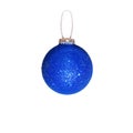 Blue Christmas ball. White background. Isolated Royalty Free Stock Photo