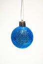 Blue Christmas ball on a white background, New Year, Christmas toys, holiday, Christmas.
