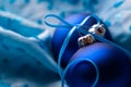 Blue christmas balls Royalty Free Stock Photo