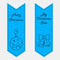 Blue Christmas banners in retro style Royalty Free Stock Photo