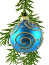 Blue christmas bauble Royalty Free Stock Photo