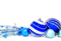 Blue Christmas baubles Royalty Free Stock Photo