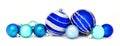 Blue Christmas baubles Royalty Free Stock Photo