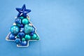 Blue christmas baubles Royalty Free Stock Photo