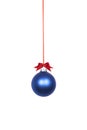 Blue christmas bulb on white Royalty Free Stock Photo