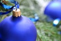 Blue christmas bulbs Royalty Free Stock Photo