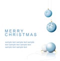 Blue Christmas bulbs with snowflakes ornaments Royalty Free Stock Photo