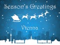 Blue Christmas City Panorama Postcard from Vienna Royalty Free Stock Photo