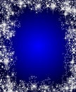 Blue christmas frame with stars