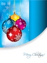 Blue christmas greeting card Royalty Free Stock Photo