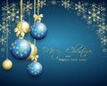 Blue christmas greeting card