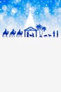 Blue Christmas greeting card background with Nativity Scene Royalty Free Stock Photo