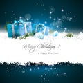 Blue Christmas greeting card Royalty Free Stock Photo