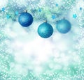 Blue Christmas Ornaments Background