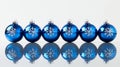 Blue Christmas Ornaments with Snowflake Design Royalty Free Stock Photo