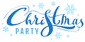 Blue Christmas party text for invite card Royalty Free Stock Photo