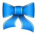 Blue christmas ribbon bow Royalty Free Stock Photo