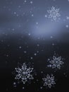 Blue Christmas snowflakes background. Vertical illustration