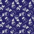 Blue Christmas Snowman seamless pattern design Royalty Free Stock Photo