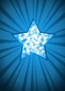 Blue Christmas star card