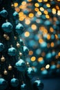 a blue christmas tree with gold ornaments Royalty Free Stock Photo