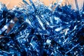 blue christmas tree tinsel background texture. Royalty Free Stock Photo