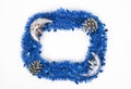 Blue christmas wreath isolated on white background Royalty Free Stock Photo