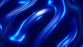 Blue chrome metal texture with waves, liquid metallic
