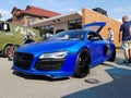Blue Chrome Wrapped R8 Royalty Free Stock Photo