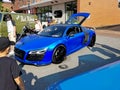 Blue Chrome Wrapped R8 Royalty Free Stock Photo