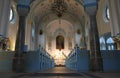 Modrý kostel s oltářem v Bratislavě