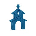 Blue Church building icon isolated on transparent background. Christian Church. Religion of church.