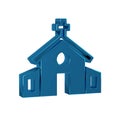 Blue Church building icon isolated on transparent background. Christian Church. Religion of church.