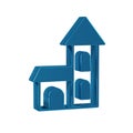 Blue Church building icon isolated on transparent background. Christian Church. Religion of church.