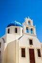 Blue Church Cupola in Santorini, Greece Royalty Free Stock Photo