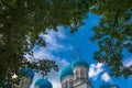 Blue Church domes . Royalty Free Stock Photo