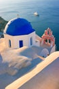 Blue Church Domes, Greece Royalty Free Stock Photo