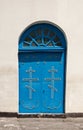 Blue church door Royalty Free Stock Photo