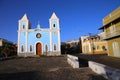 Blue church in Sao Felipe, Cape Verde