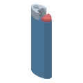 Blue cigarette lighter icon, isometric style Royalty Free Stock Photo