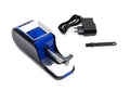Blue cigarette rolling machine kit Royalty Free Stock Photo