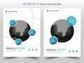 Blue circle annual report Brochure design template vector. Business Flyers infographic magazine poster.Abstract layout template , Royalty Free Stock Photo