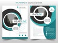 Blue circle brochure annual report flyer design template vector, Leaflet cover presentation abstract flat background, layout in A4 Royalty Free Stock Photo