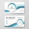 Blue circle corporate business card, name card template ,horizontal simple clean layout design template , Business banner Royalty Free Stock Photo