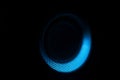 Blue circle in dark. LED glow. Abstract background on black. Mesh structure Royalty Free Stock Photo