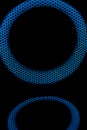 Blue circle in dark. LED glow. Abstract background on black. Mesh structure Royalty Free Stock Photo