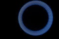 Blue circle in dark. LED glow. Abstract background on black. Mesh structure Royalty Free Stock Photo
