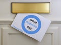 Envelope with World Diabetes Day information - blue circle