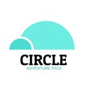 Blue circle Igloo Arctic adventure pack logo concept design