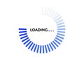 Blue circle progress loading bar vector illustration